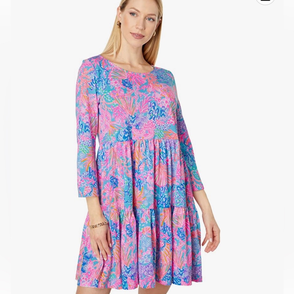 Lilly Pulitzer Geanna Dress Multi Splendor in The Sand LG
